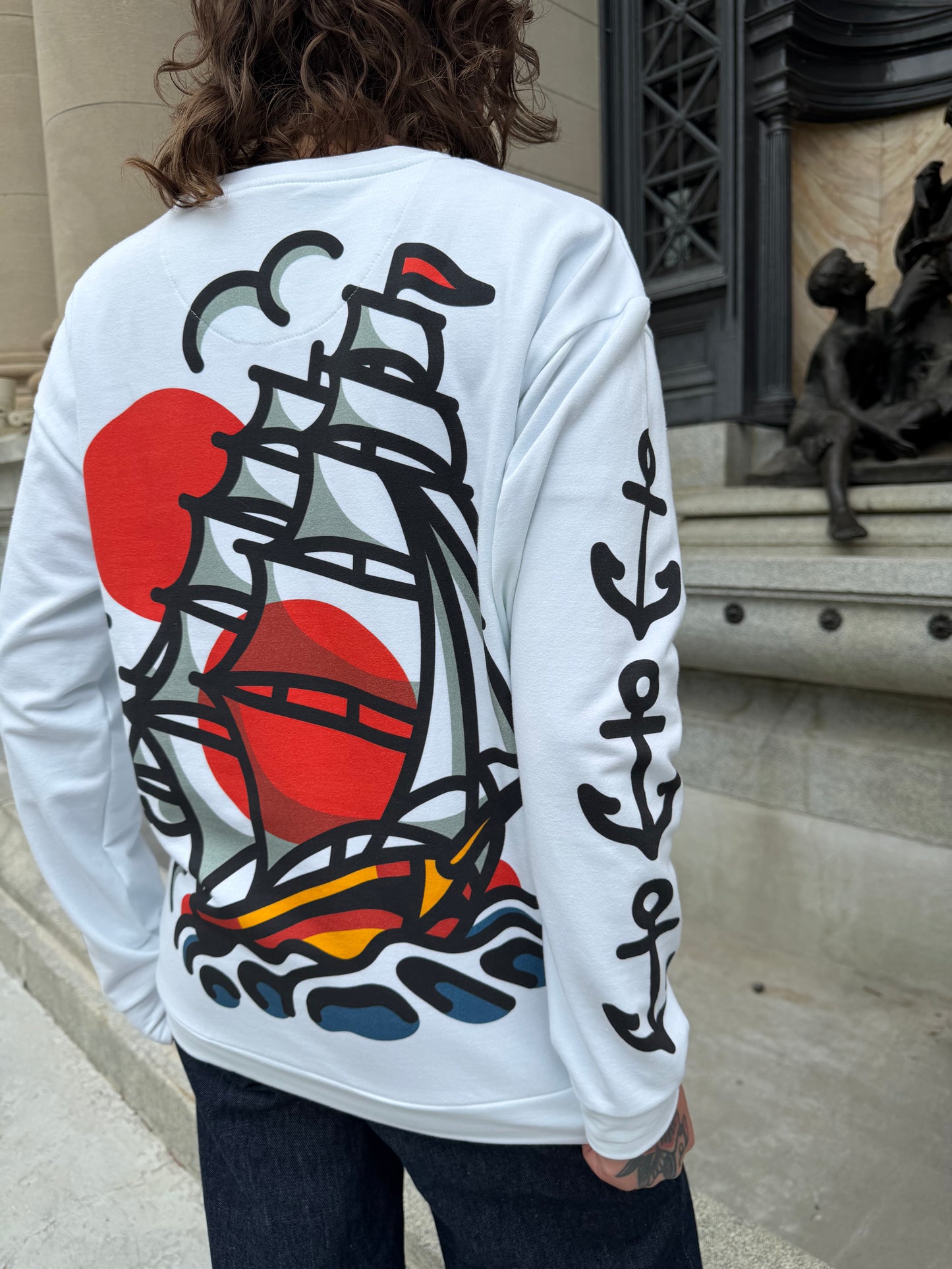 Sunset Sail Sweatshirt - Oversized Print