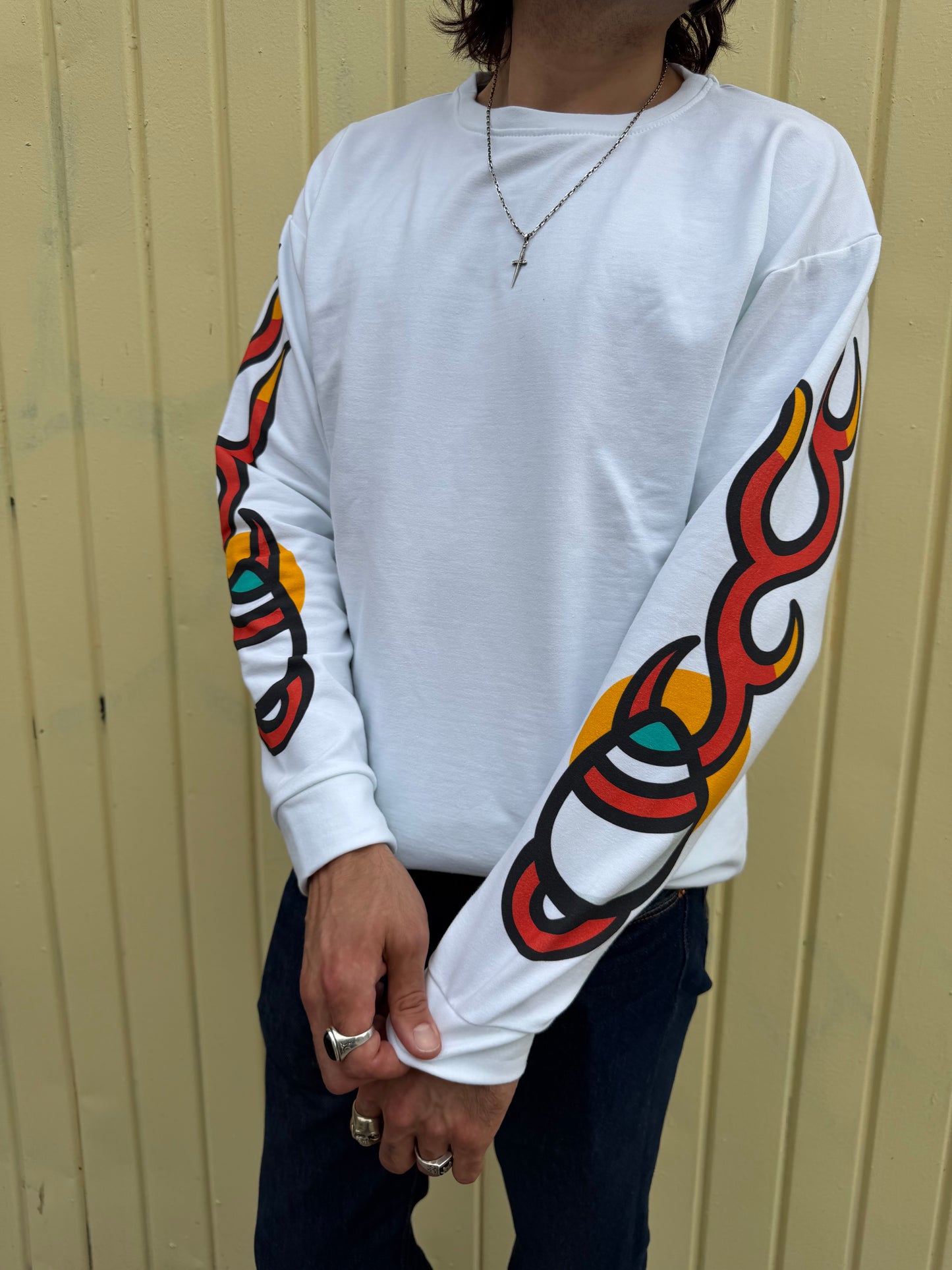 Grinning Dragon Sweatshirt - Oversized Print