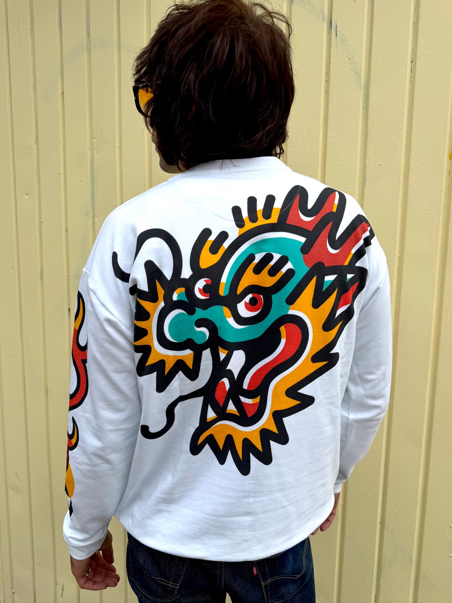 Grinning Dragon Sweatshirt - Oversized Print