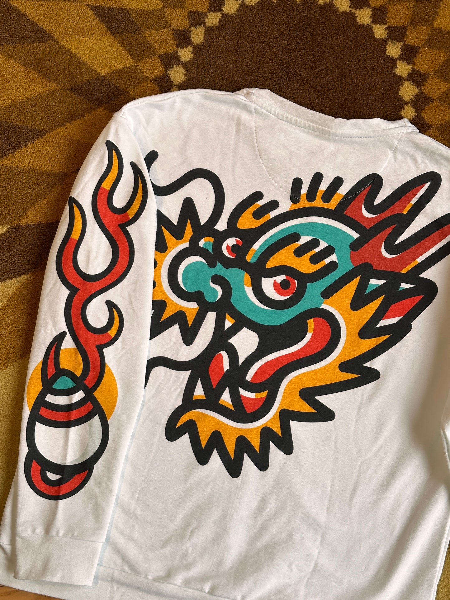 Grinning Dragon Sweatshirt - Oversized Print